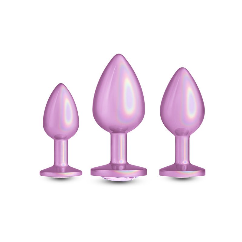 Rear Assets Trainer Kit - Iridescent Pink - Iridescent Pink Metallic Butt Plugs - Set of 3 Sizes - ANAL TOYS - Mr and Mrs D's