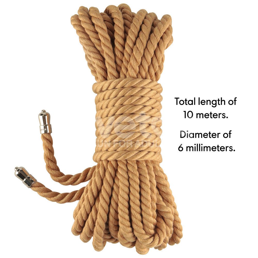 Rebellion Reign Natural Bondage Rope - 10 metre length - BONDAGE - TOYS - Mr and Mrs D's