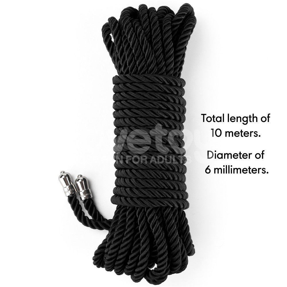 Rebellion Reign Silky Bondage Rope - Black - 10 metre length - BONDAGE - TOYS - Mr and Mrs D's