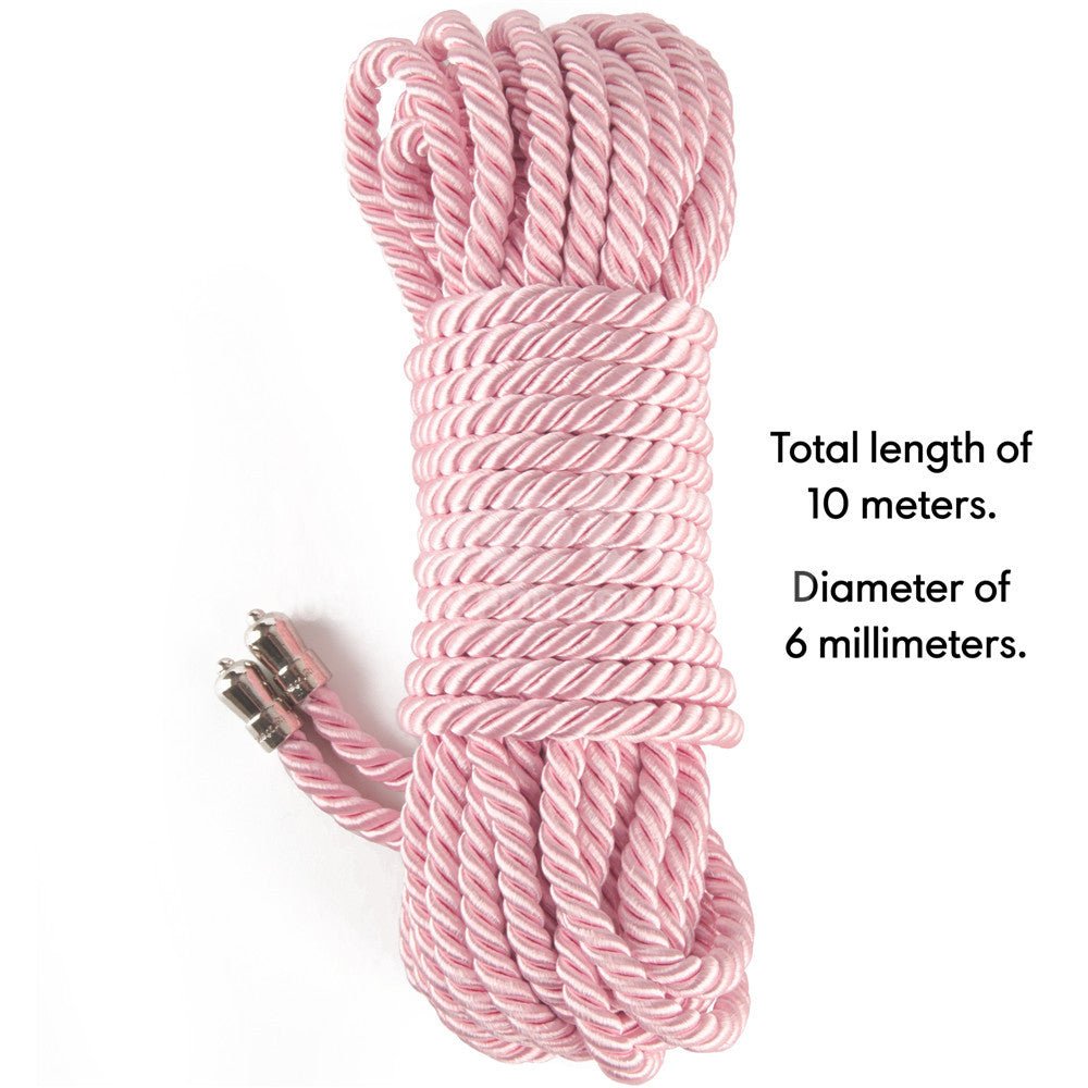 Rebellion Reign Silky Bondage Rope - Pink - Pink Bondage Rope - 10 metre length - BONDAGE - TOYS - Mr and Mrs D's