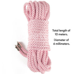 Rebellion Reign Silky Bondage Rope - Pink - Pink Bondage Rope - 10 metre length - BONDAGE - TOYS - Mr and Mrs D's