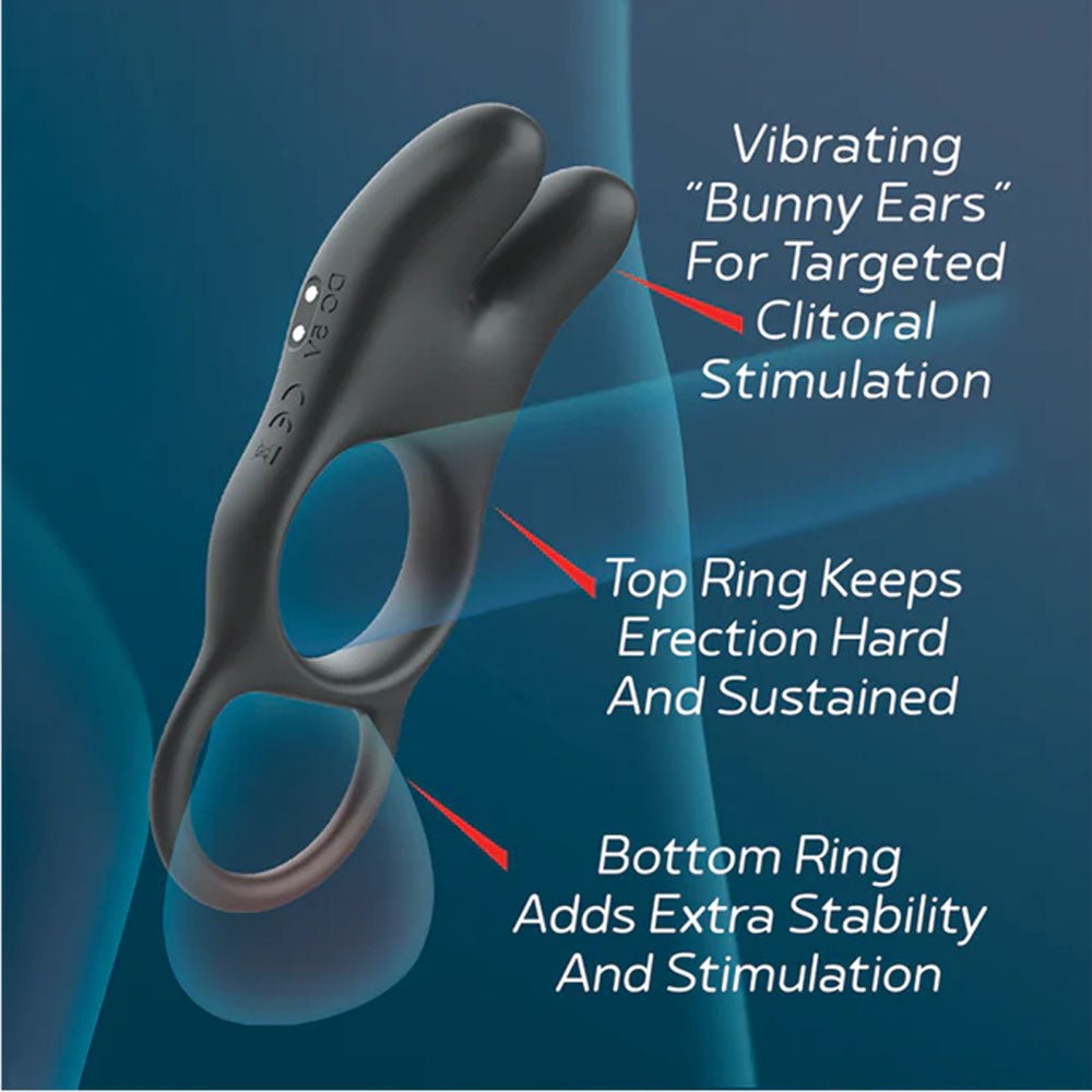 Red Dot Rings - V1 - Black Vibrating Cock Ring with Remote - COCK RINGS - Mr and Mrs D's