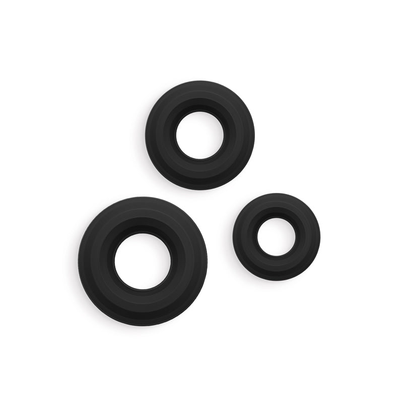 Renegade 3pc Fireman Rings - Black - Black Cock Rings - Set of 3 Sizes - COCK RINGS - Mr and Mrs D's