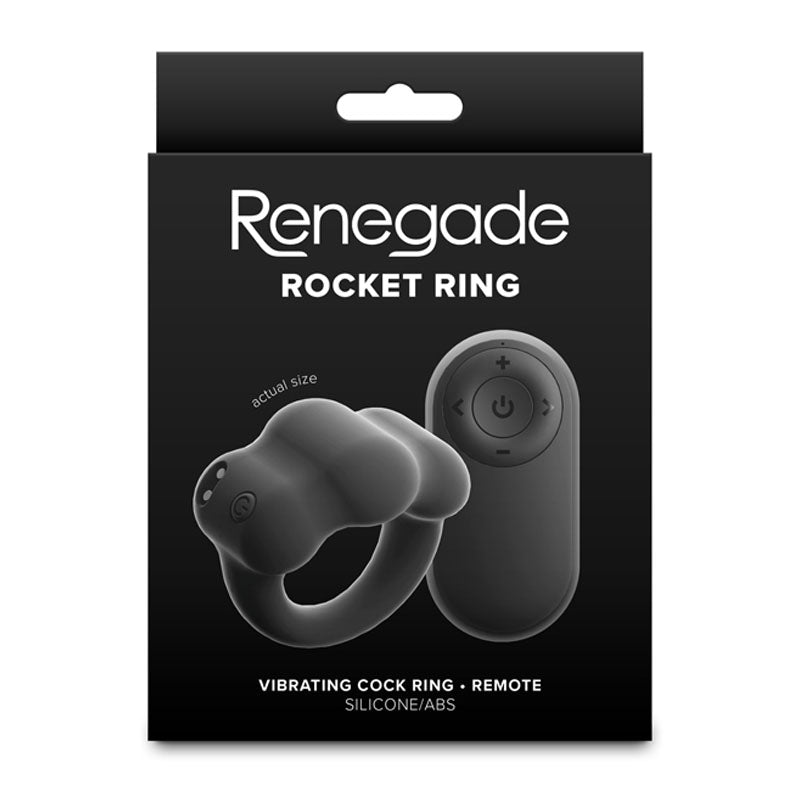 Renegade Rocket Vibrating Cock Ring with Wireless Remote - Black USB Rechargeable - COCK RINGS - Mr and Mrs D's