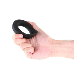 Renegade Slider - Black - Black USB Rechargeable Vibrating Cock Ring - COCK RINGS - Mr and Mrs D's