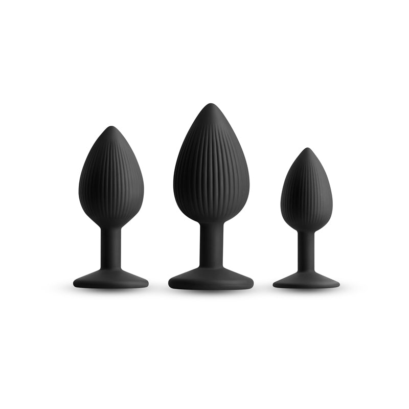 Renegade Triple Ace Kit - Black - Black Butt Plugs - Set of 3 Sizes - Mr and Mrs D's
