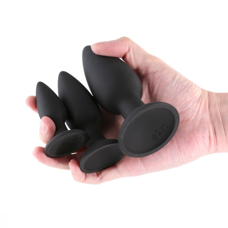 Renegade Triple Strike Kit - Black - Black Butt Plugs - Set of 3 Sizes - ANAL TOYS - Mr and Mrs D's