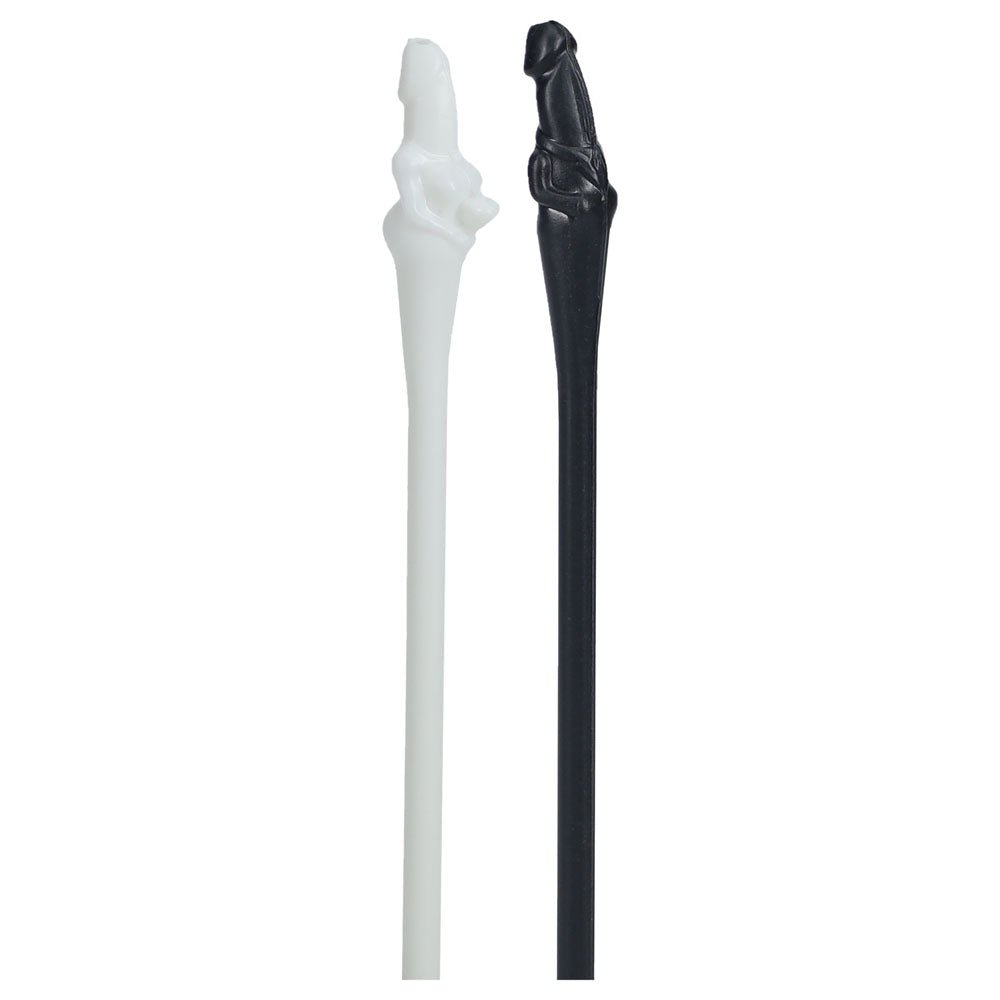 S - LINE The Dickheads - Couples Straws Black/White - NOVELTIES - Mr and Mrs D's