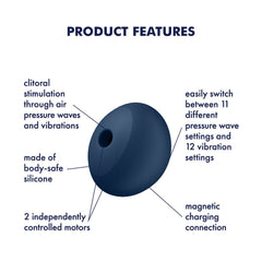 Satisfyer Air Power 4 - Navy USB Rechargeable Air Pulse Stimulator - AIR PULSATION - PREMIUM - Mr and Mrs D's