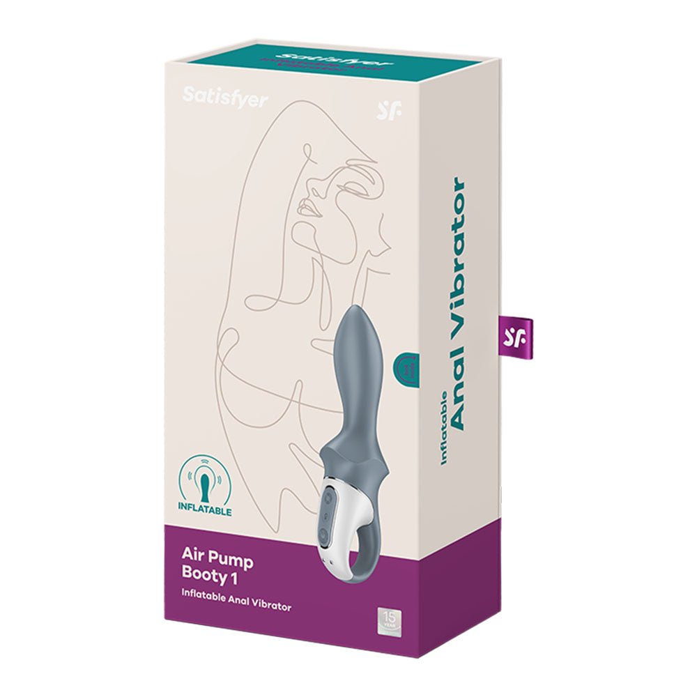 Satisfyer Air Pump Booty 1 - Grey USB Rechargeable Inflatable Anal Vibrator - ANAL TOYS - PREMIUM - Mr and Mrs D's