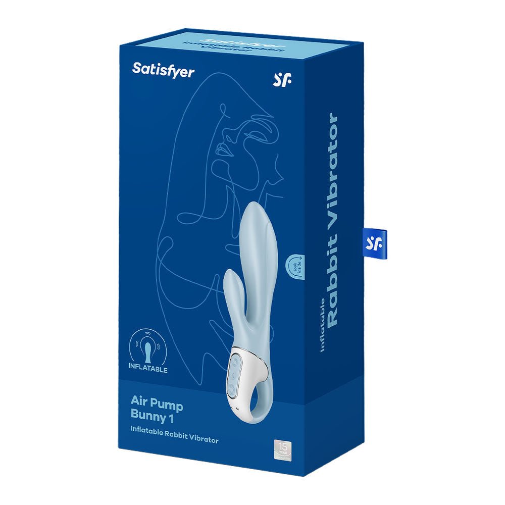 Satisfyer Air Pump Bunny 1 - Blue USB Rechargeable Inflatable Rabbit Vibrator - VIBRATORS - PREMIUM - Mr and Mrs D's
