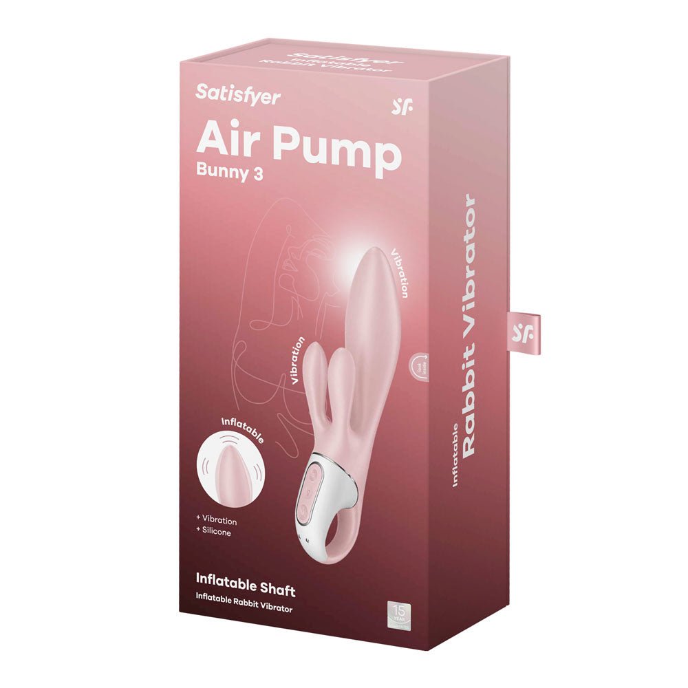 Satisfyer Air Pump Bunny 3 - Pink USB Rechargeable Inflatable Rabbit Vibrator - VIBRATORS - PREMIUM - Mr and Mrs D's