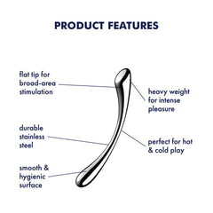 Satisfyer Cosmic Crest 1 - Chrome Steel 24 cm Dildo - Mr and Mrs D's