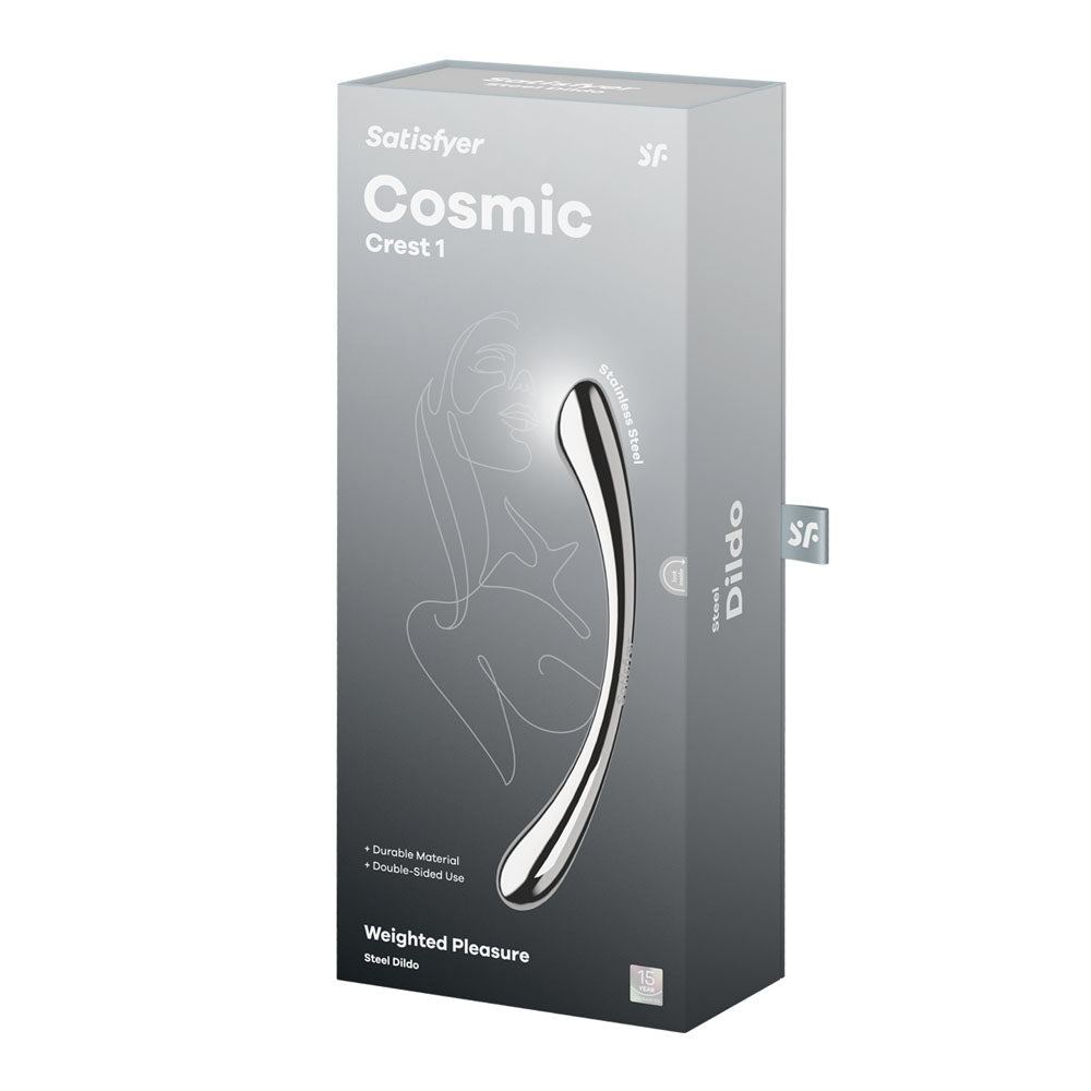 Satisfyer Cosmic Crest 1 - Chrome Steel 24 cm Dildo - Mr and Mrs D's