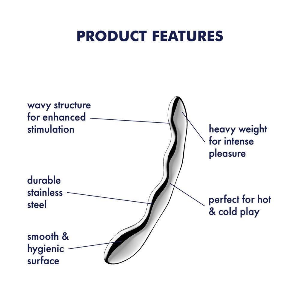 Satisfyer Cosmic Crest 2 - Chrome Steel 20.5 cm Dildo - Mr and Mrs D's