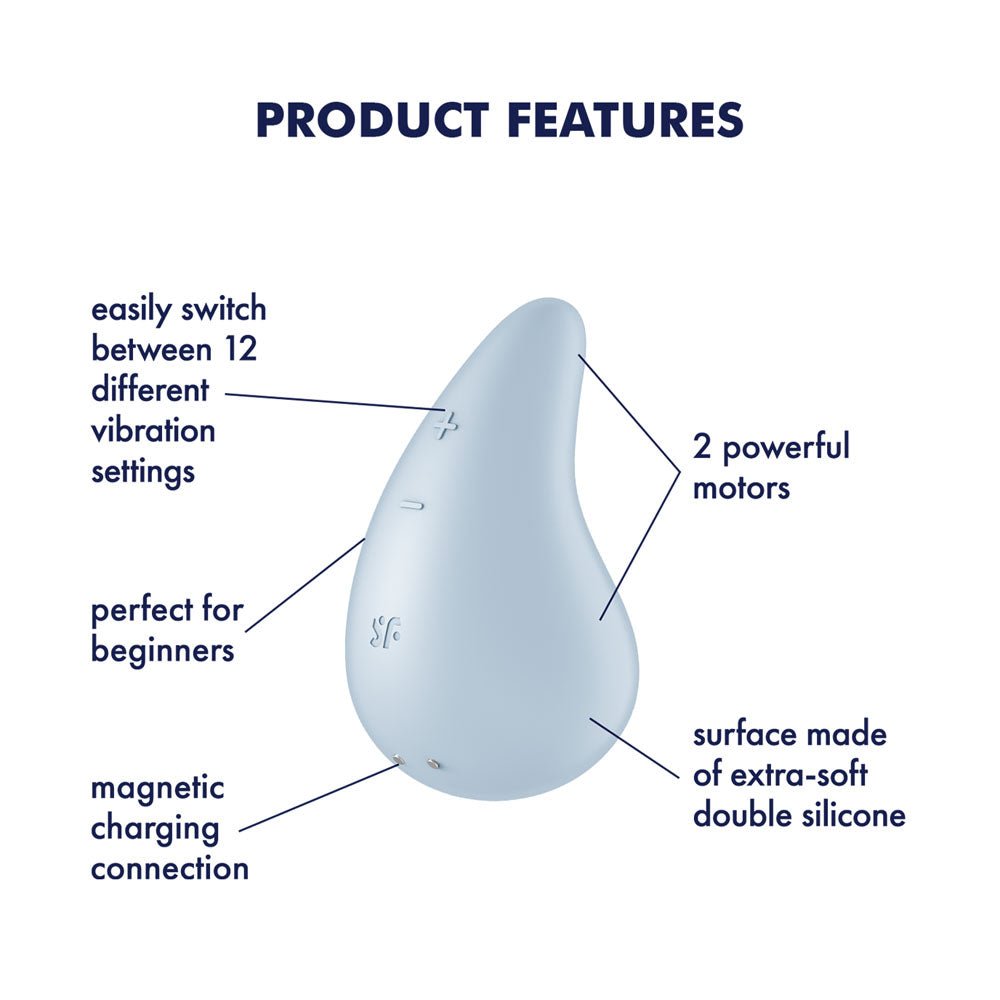 Satisfyer Dew Drop Blue Vibrator - STIMULATORS - PREMIUM - Mr and Mrs D's