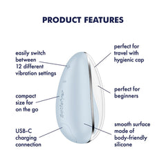 Satisfyer Drop To Go Clitoral Stimulator - Blue USB Rechargeable - STIMULATORS - PREMIUM - Mr and Mrs D's