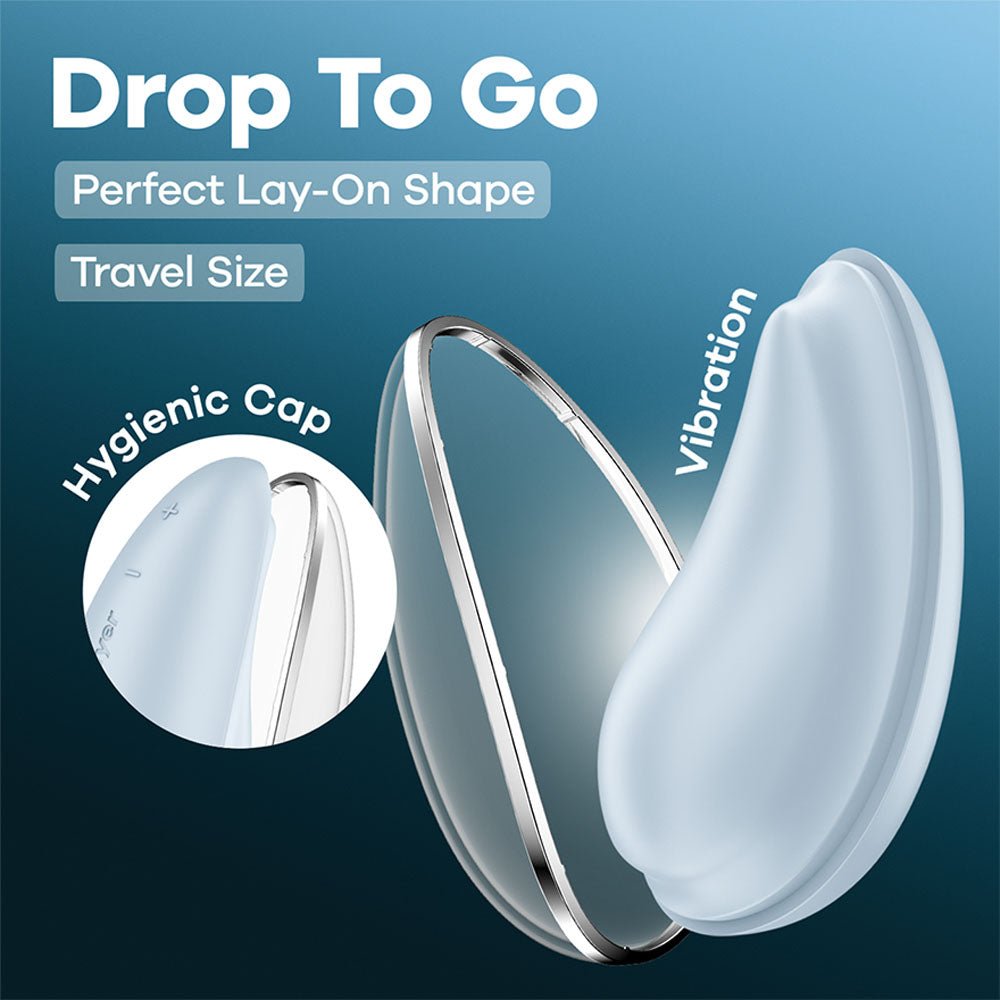 Satisfyer Drop To Go Clitoral Stimulator - Blue USB Rechargeable - STIMULATORS - PREMIUM - Mr and Mrs D's