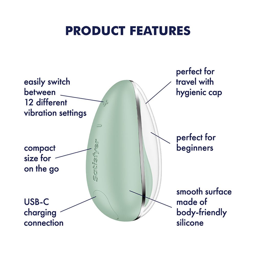 Satisfyer Drop To Go Clitoral Stimulator - Mint Green USB Rechargeable - STIMULATORS - PREMIUM - Mr and Mrs D's