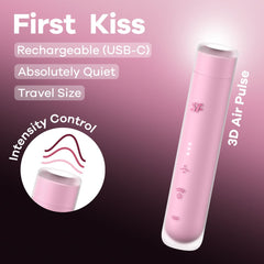 Satisfyer First Kiss - Air Pulse Stimulator Vibrator Pink - Mr and Mrs D's