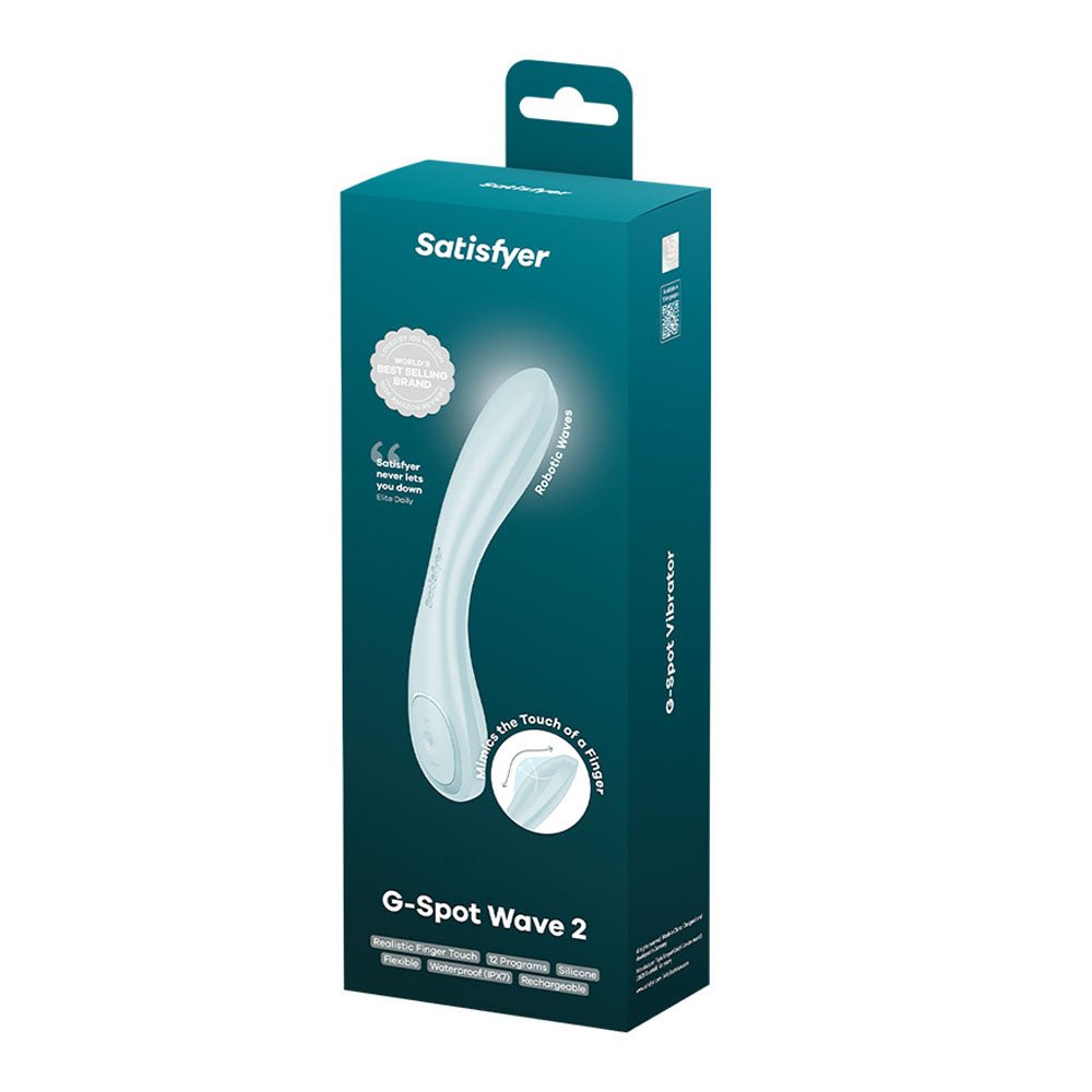Satisfyer G - Spot Wave 2 Flicking Tip Vibrator - Ice Blue 23.6 cm USB Rechargeable - VIBRATORS - PREMIUM - Mr and Mrs D's