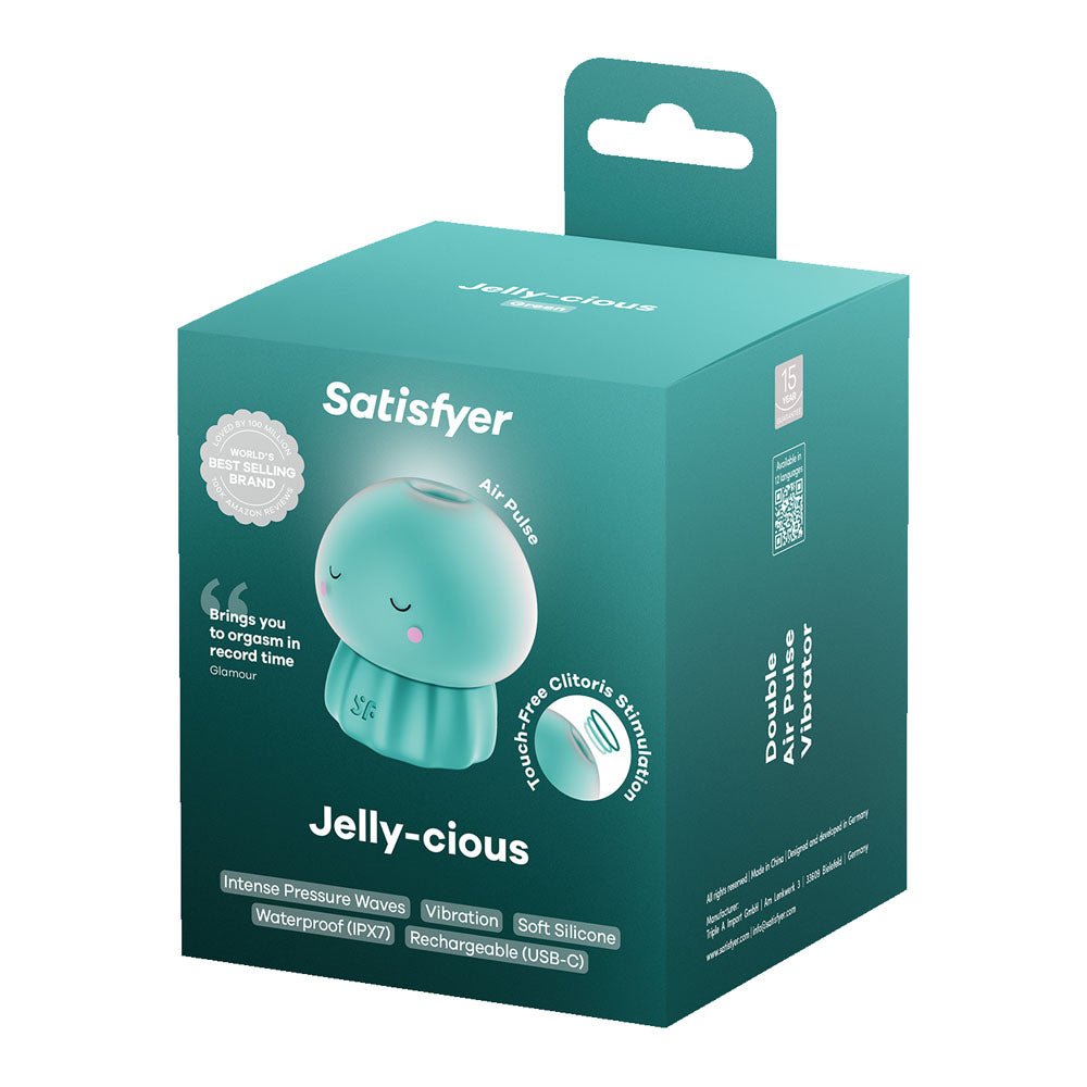 Satisfyer Jelly - cious - Green - Green USB Rechargeable Air Pulse Stimulator - AIR PULSATION - Mr and Mrs D's