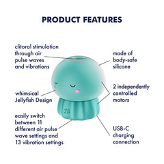 Satisfyer Jelly - cious - Green - Green USB Rechargeable Air Pulse Stimulator - AIR PULSATION - Mr and Mrs D's