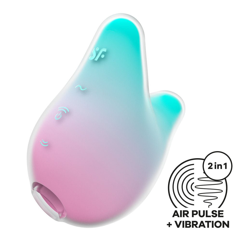 Satisfyer Mermaid Vibes - Mint/Pink USB Rechargeable Air Pulse Stimulator - AIR PULSATION - PREMIUM - Mr and Mrs D's