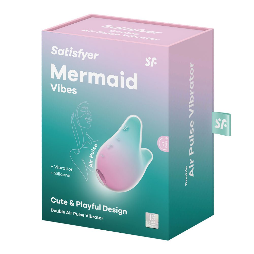 Satisfyer Mermaid Vibes - Mint/Pink USB Rechargeable Air Pulse Stimulator - AIR PULSATION - PREMIUM - Mr and Mrs D's