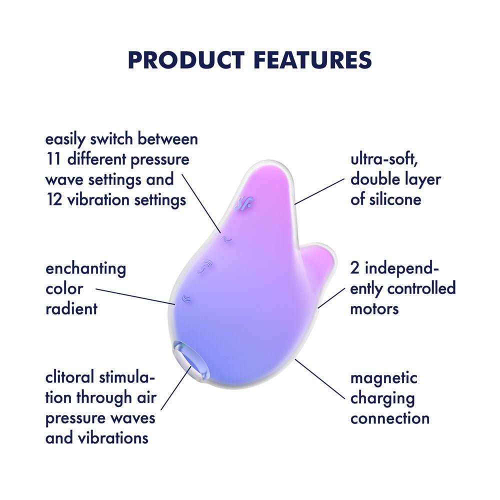 Satisfyer Mermaid Vibes - Violet/Pink USB Rechargeable Air Pulse Stimulator - AIR PULSATION - PREMIUM - Mr and Mrs D's