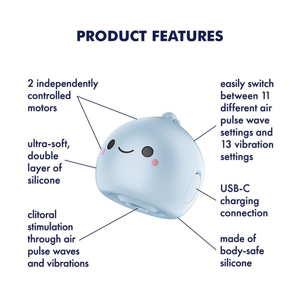 Satisfyer Mochi - Frost Blue - Frost Blue USB Rechargeable Air Pulse Stimulator - AIR PULSATION - PREMIUM - Mr and Mrs D's