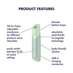Satisfyer Naughty Kiss - Air Pulse Stimulator Vibrator - AIR PULSATION - PREMIUM - Mr and Mrs D's