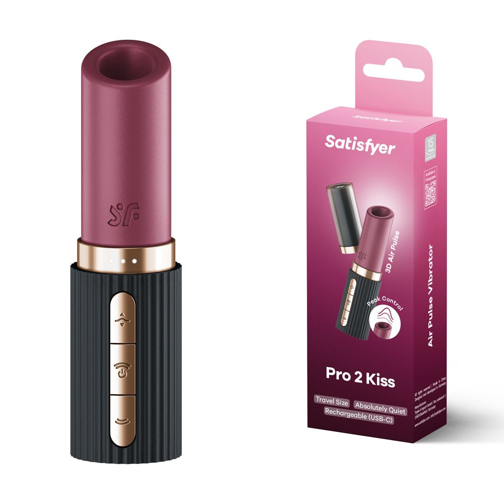 Satisfyer Pro 2 Kiss - Air Pulse Stimulator Vibrator Red/Black - AIR PULSATION - PREMIUM - Mr and Mrs D's