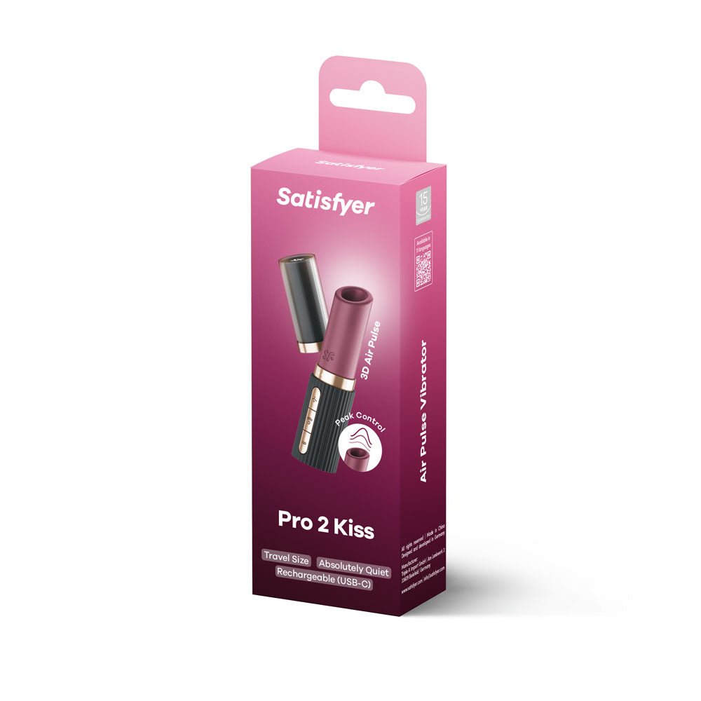 Satisfyer Pro 2 Kiss - Air Pulse Stimulator Vibrator Red/Black - AIR PULSATION - PREMIUM - Mr and Mrs D's