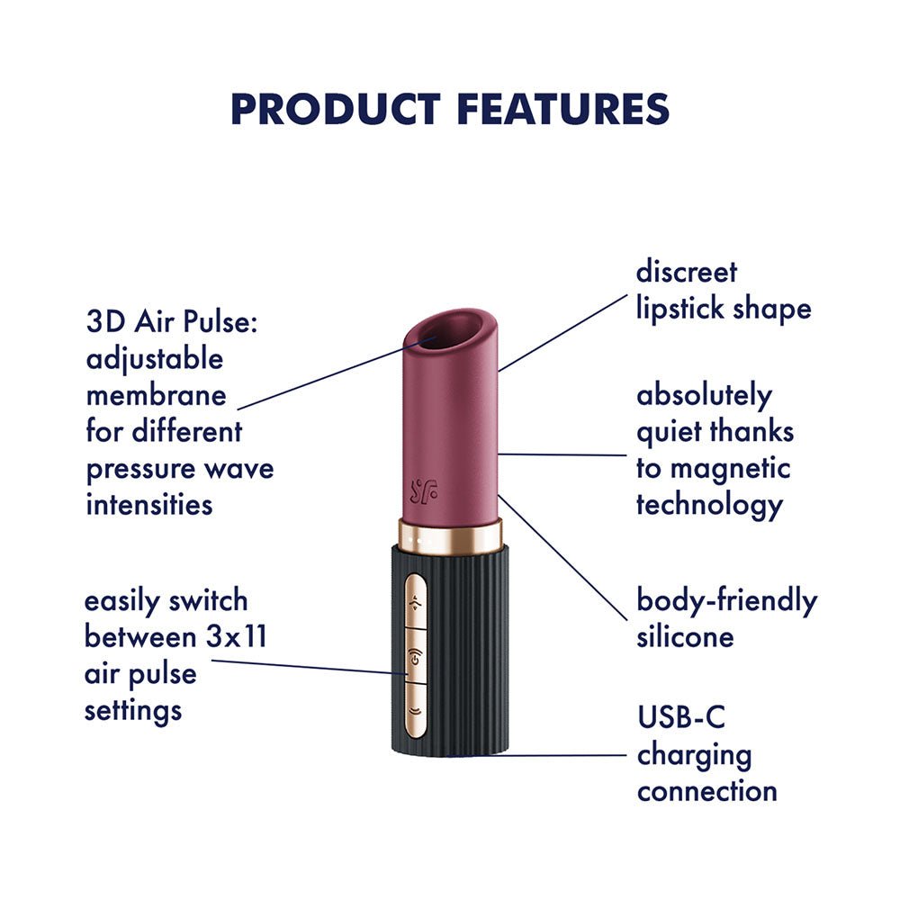 Satisfyer Pro 2 Kiss - Air Pulse Stimulator Vibrator Red/Black - AIR PULSATION - PREMIUM - Mr and Mrs D's