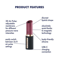 Satisfyer Pro 2 Kiss - Air Pulse Stimulator Vibrator Red/Black - AIR PULSATION - PREMIUM - Mr and Mrs D's