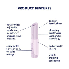 Satisfyer Secret Kiss - Air Pulse Stimulator Vibrator Lilac - AIR PULSATION - PREMIUM - Mr and Mrs D's