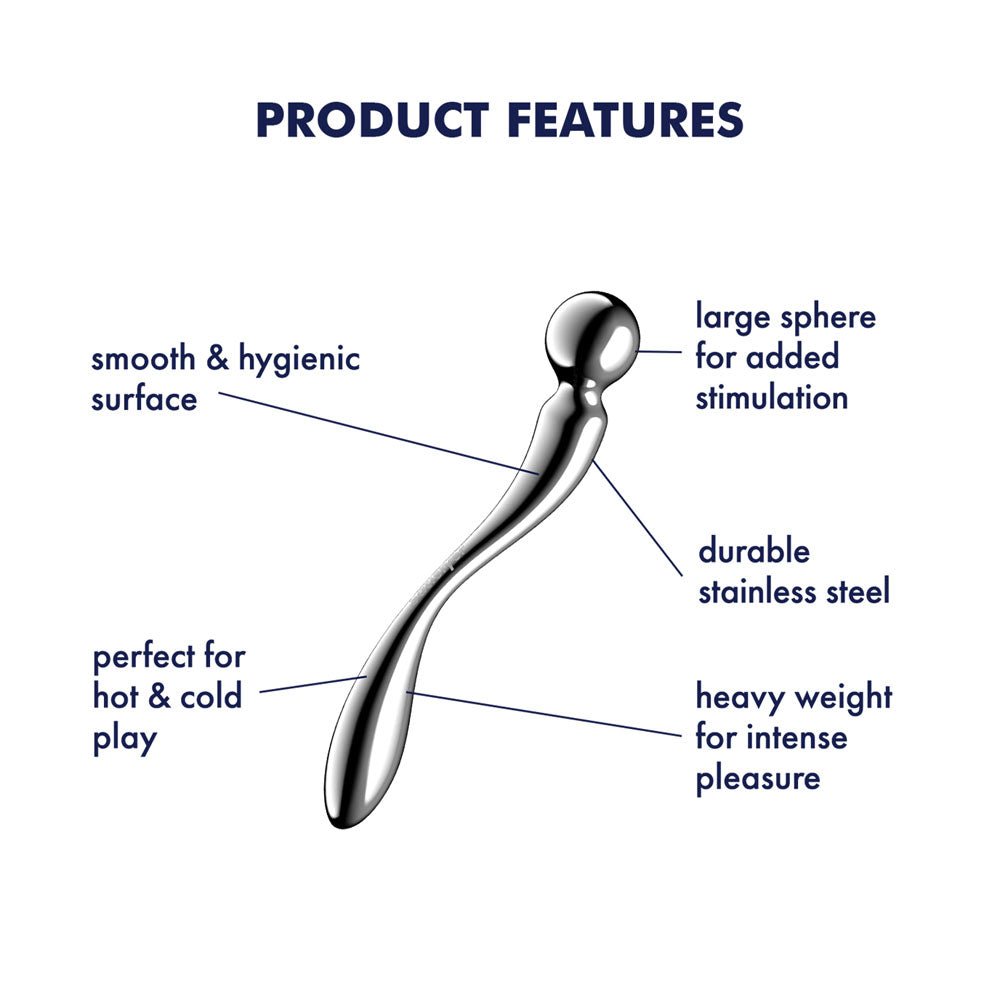 Satisfyer Star Force 2 - Chrome Steel 22 cm Dildo - Mr and Mrs D's