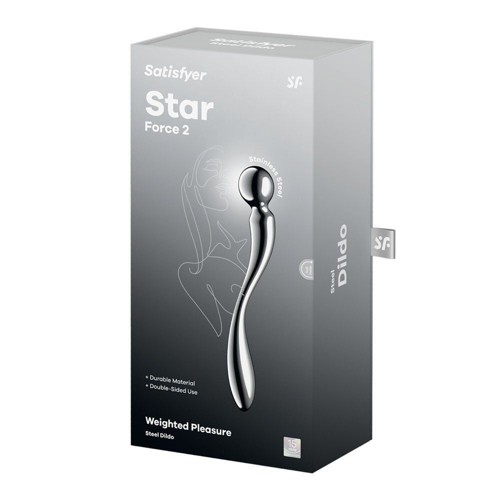 Satisfyer Star Force 2 - Chrome Steel 22 cm Dildo - Mr and Mrs D's