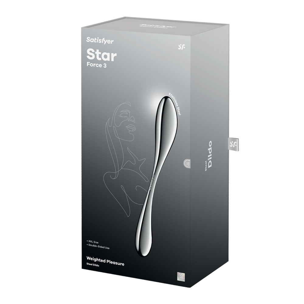 Satisfyer Star Force 3 - Chrome Steel 27 cm Dildo - DONGS - PREMIUM - Mr and Mrs D's
