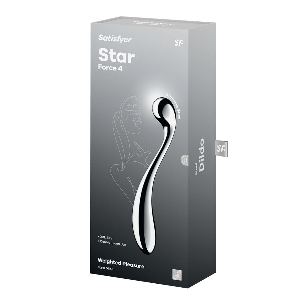 Satisfyer Star Force 4 - Chrome Steel 26 cm Dildo - Mr and Mrs D's