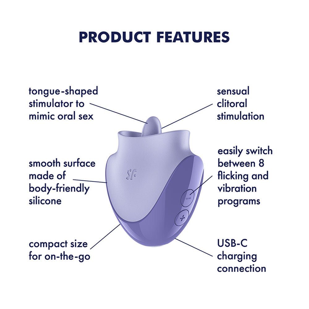 Satisfyer Tongue Dancer - Purple USB Rechargeable Flicking Stimulator - STIMULATORS - PREMIUM - Mr and Mrs D's