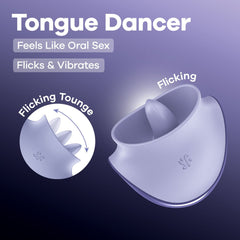 Satisfyer Tongue Dancer - Purple USB Rechargeable Flicking Stimulator - STIMULATORS - PREMIUM - Mr and Mrs D's