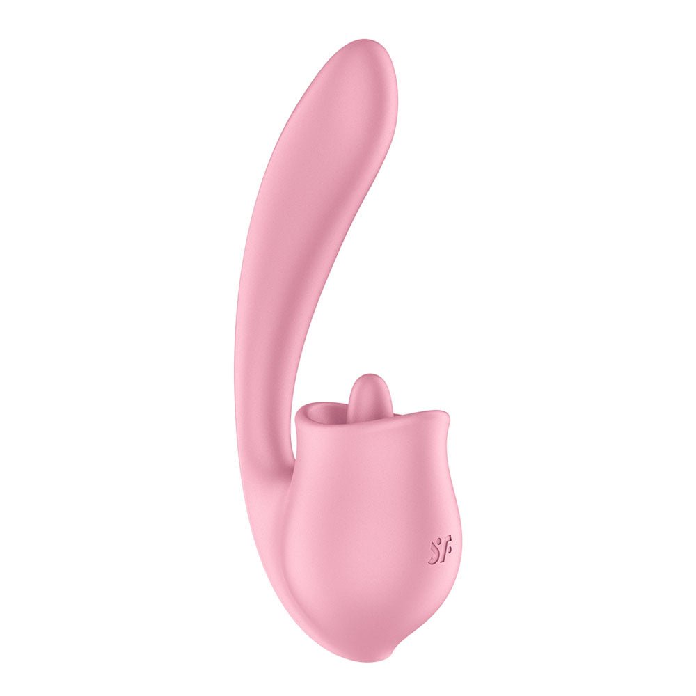 Satisfyer Tongue Genius - Pink USB Rechargeable Vibrator with Flicking Clit Stimulator - VIBRATORS - PREMIUM - Mr and Mrs D's