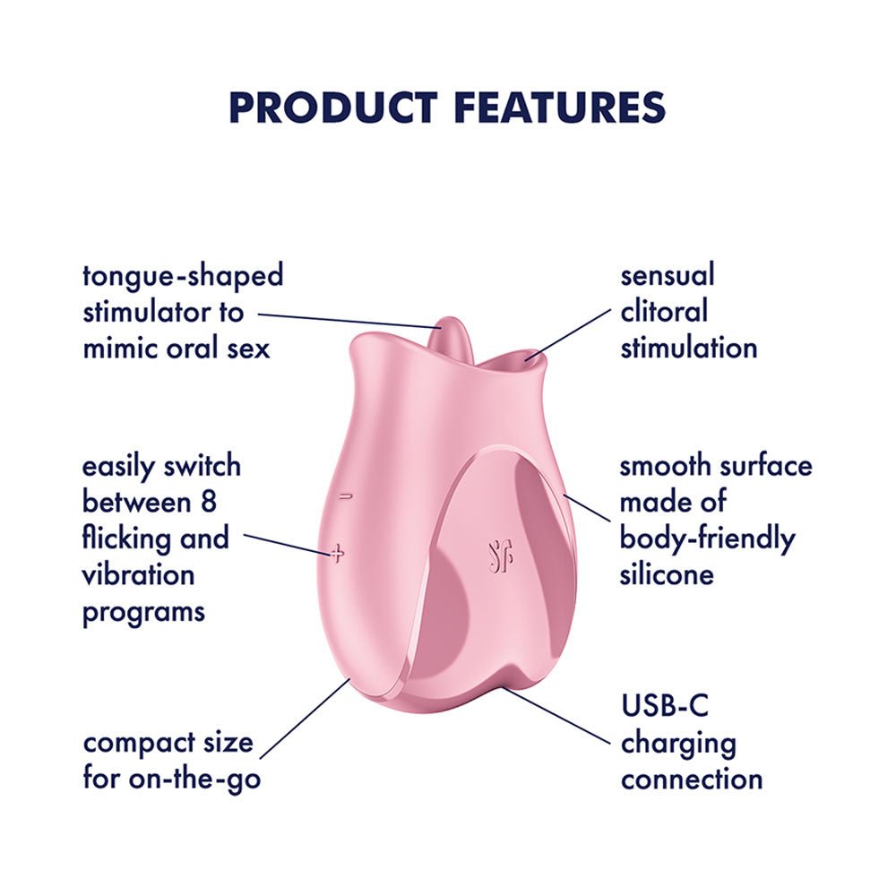 Satisfyer Tongue Lover - Pink USB Rechargeable Flicking Stimulator - STIMULATORS - PREMIUM - Mr and Mrs D's