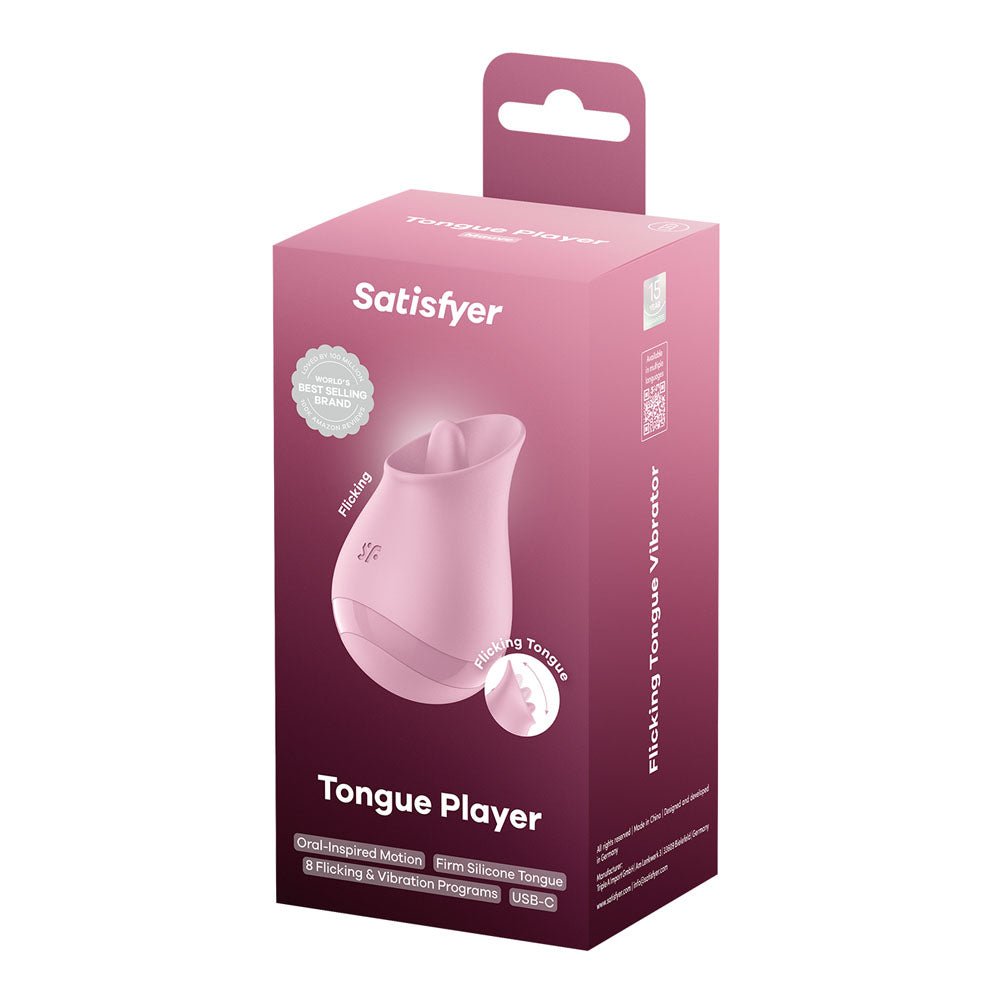Satisfyer Tongue Player - Pink USB Rechargeable Flicking Stimulator - STIMULATORS - PREMIUM - Mr and Mrs D's