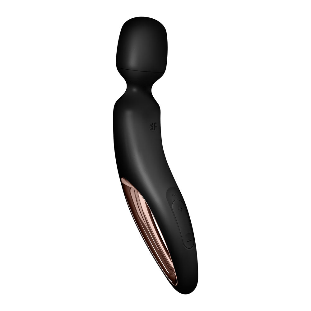 Satisfyer Wand - erland - Black - Black/Rose Gold USB Rechargeable Massage Wand - Mr and Mrs D's