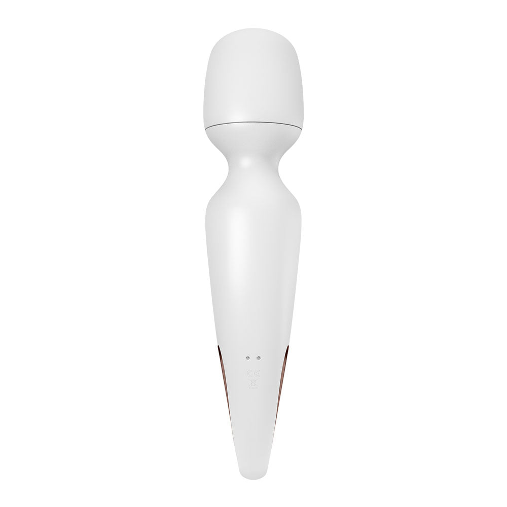 Satisfyer Wand - erland - White - White/Rose Gold USB Rechargeable Massage Wand - Mr and Mrs D's