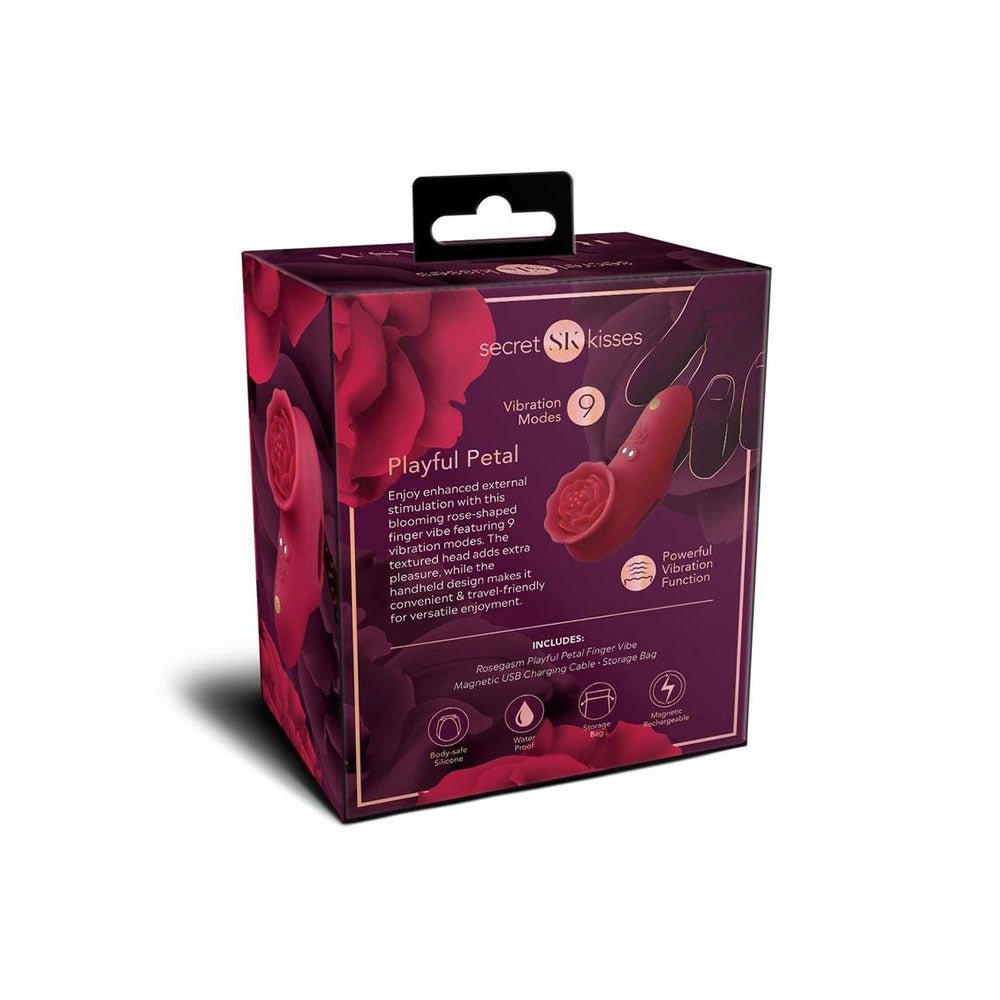Secret Kisses ROSEGASM PLAYFUL PETAL - Red USB Rechargeable Finger Stimulator - STIMULATORS - Mr and Mrs D's