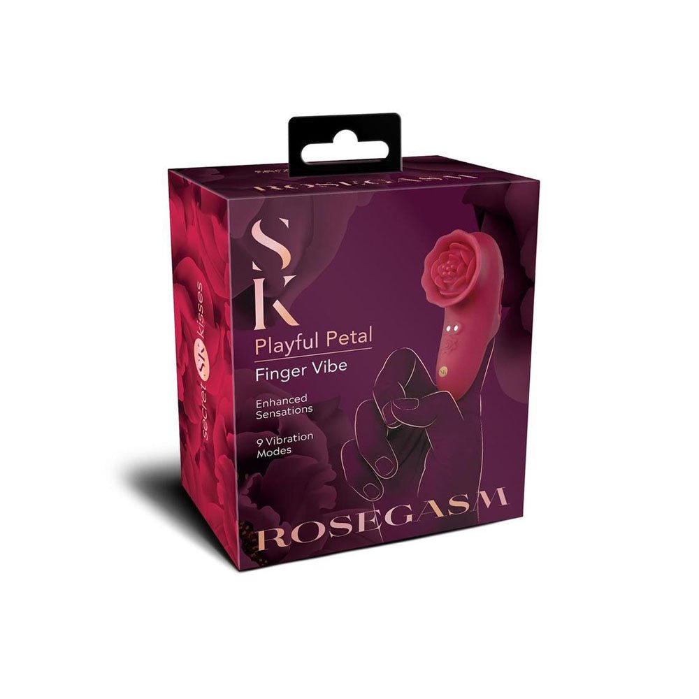Secret Kisses ROSEGASM PLAYFUL PETAL - Red USB Rechargeable Finger Stimulator - STIMULATORS - Mr and Mrs D's